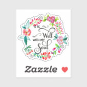Het is goed met mijn ziel bloem sticker (Vel)