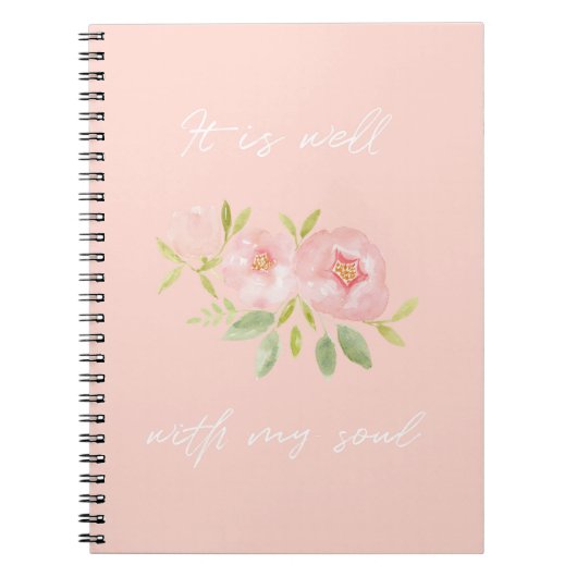 Het is goed met mijn ziel Floral Journal. Notitieboek (Voorkant)