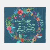 Het is goed met mijn ziel, Hymn, Inspirerend citaa Fleece Deken (Voorkant (Horizontaal))