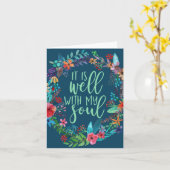 Het is goed met mijn ziel, Hymn, Inspirerend citaa Kaart (Gele Bloem)