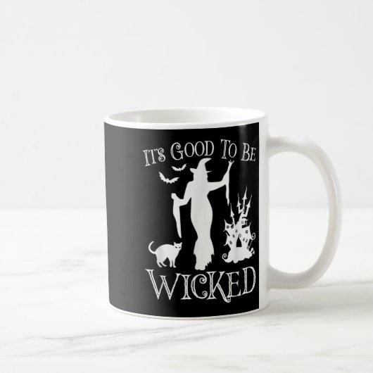 Het is goed om boos grappig Halloween Y Witch Grap Koffiemok (Rechts)