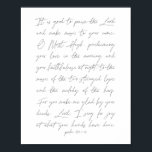 Het is goed om de Heer te prijzen... psalm 92:1-4 Poster<br><div class="desc">Het is goed om de Heer te prijzen... psalm 92:1-4</div>