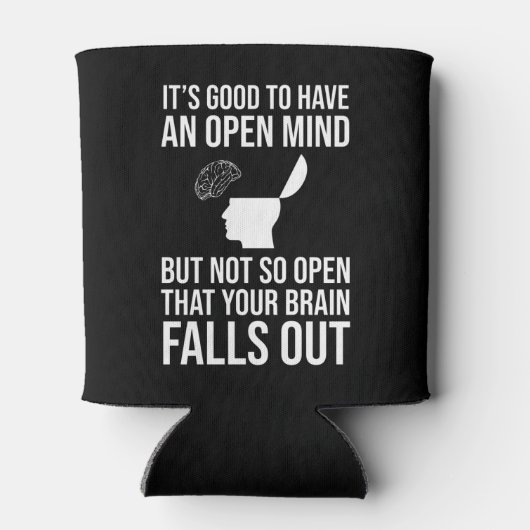 Het is goed om een open geest te hebben, grappig s blikjeskoeler (Achterkant)