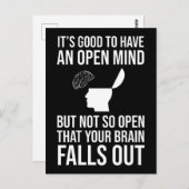 Het is goed om een open geest te hebben, grappig s briefkaart (Voorkant / Achterkant)
