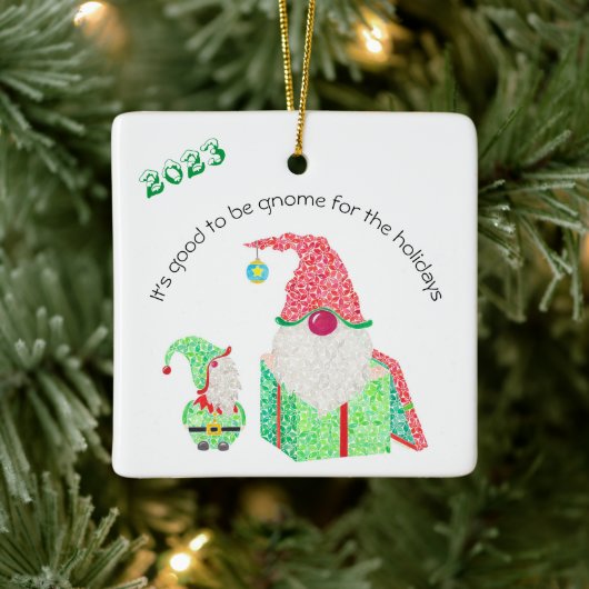 Het is goed om Gnome Ceramic Ornament te zijn (Boom)