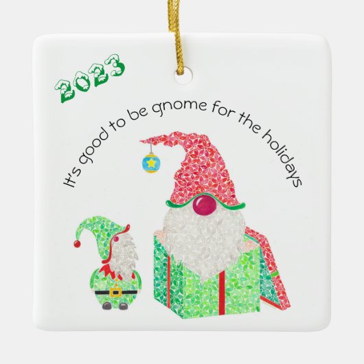 Het is goed om Gnome Ceramic Ornament te zijn (Voorkant)