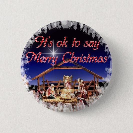 Het is goed om Merry Kerstmis Button te zeggen (Voorkant)