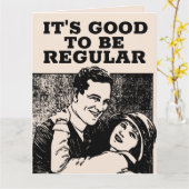 HET IS GOED OM REGELMATIG TE ZIJN - RETRO POOP BIR KAART (Gele Bloem)