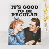 HET IS GOED OM REGELMATIG TE ZIJN - RETRO POOP BIR KAART (Gele Bloem)