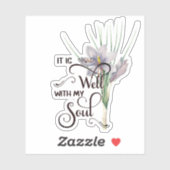 Het is goed paarse bloemen sticker (Vel)