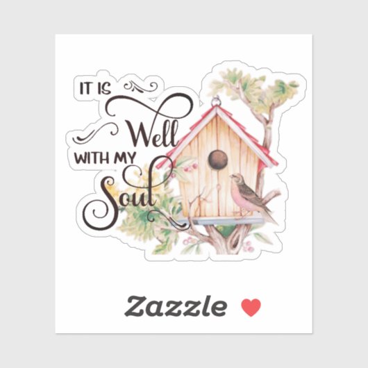 Het is goed vogelhuis sticker (Vel)