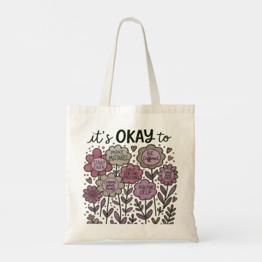 Het is goed voor Boho Floral Tote Bag (Achterkant)
