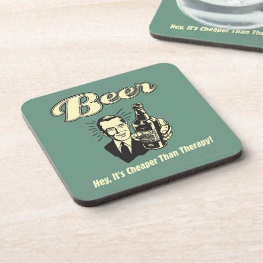 Het is goedkoper dan therapie bier onderzetter (Linkerzijde)