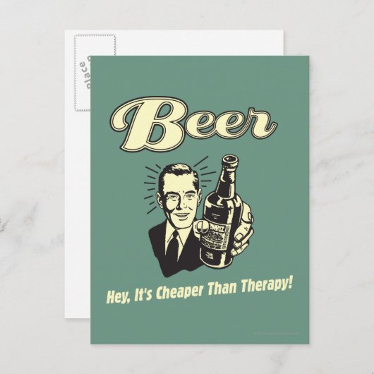 Het is goedkoper dan therapie briefkaart (Voorkant / Achterkant)