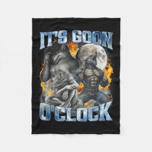 Het is Goon Oclock Cool Grappige Alpha Wolf Weerwo Fleece Deken