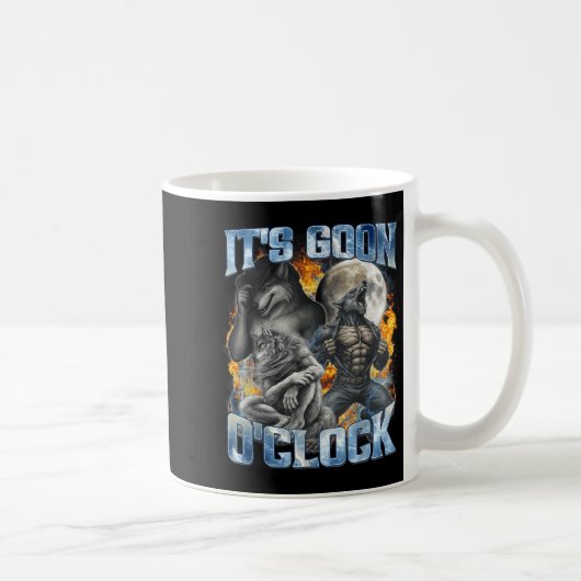 Het is Goon Oclock Cool Grappige Alpha Wolf Weerwo Koffiemok (Rechts)