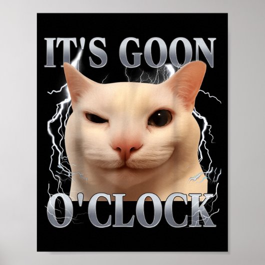 Het is Goon-uur Grappige Kat Meme Mannen Vrouwen H Poster (Voorkant)