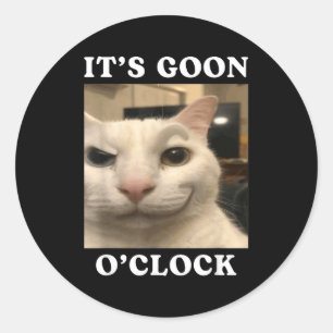 Het is Goon uur Grappige Kat Ronde Sticker