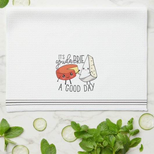 Het is Gouda Brie, een goede dag... grappige kaak Theedoek (Gevouwen)
