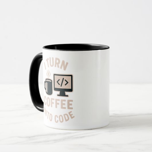 Het is grappig dat je koffie omzet in code mok (Voorkant links)