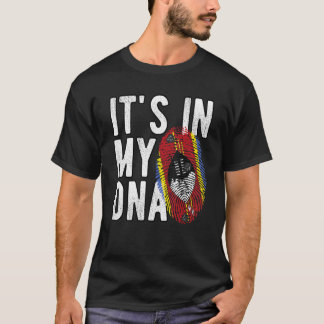 Het is grappig in mijn DNA Eswatini vlag Fingerpri T-shirt
