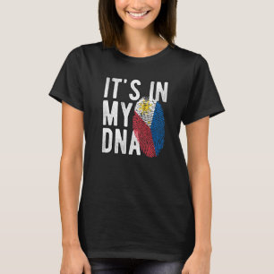 Het is grappig in mijn DNA Filippijnse vlag Finger T-shirt
