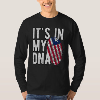 Het is grappig in mijn DNA Liberia vlag Fingerprin T-shirt