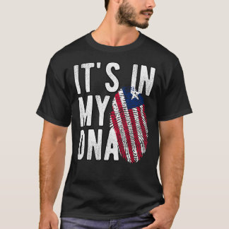 Het is grappig in mijn DNA Liberia vlag Fingerprin T-shirt