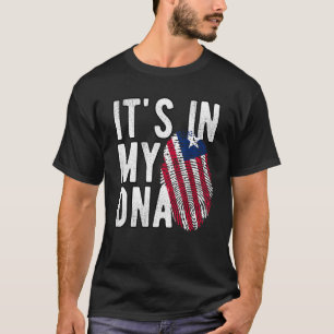Het is grappig in mijn DNA Liberia vlag Fingerprin T-shirt