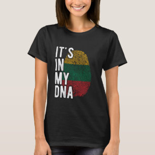 Het is grappig in mijn DNA Litouwen vlag Fingerpri T-shirt