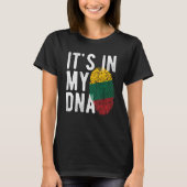 Het is grappig in mijn DNA Litouwen vlag Fingerpri T-shirt (Voorkant)