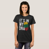 Het is grappig in mijn DNA Litouwen vlag Fingerpri T-shirt (Voorkant volledig)