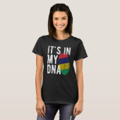 Het is grappig in mijn DNA Mauritius vlag Fingerpr T-shirt (Voorkant volledig)