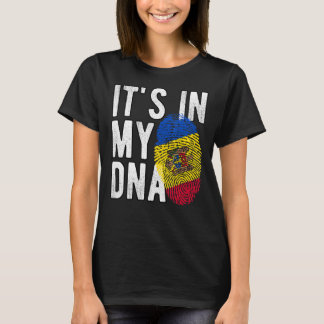 Het is grappig in mijn DNA Moldavië vlag Fingerpri T-shirt