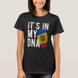 Het is grappig in mijn DNA Moldavië vlag Fingerpri T-shirt
