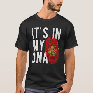 Het is grappig in mijn DNA Montenegro vlag Fingerp T-shirt