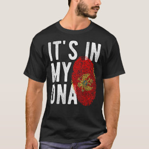Het is grappig in mijn DNA Montenegro vlag Fingerp T-shirt
