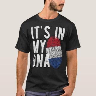 Het is grappig in mijn DNA Nederlandse vlag Finger T-shirt