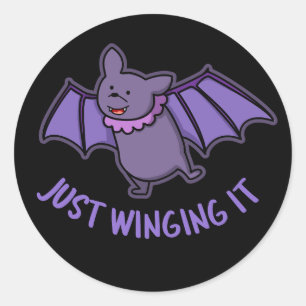 Het is grappig om te slaan op Pun Dark BG Ronde Sticker