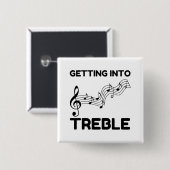 Het is grappig om te treuren vierkante button 5,1 cm (Voorkant /achterkant)