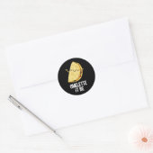 Het is grappig Omelet Pun Dark BG Ronde Sticker (Envelop)