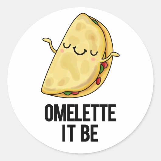 Het is grappig Omelet Pun Ronde Sticker (Voorkant)