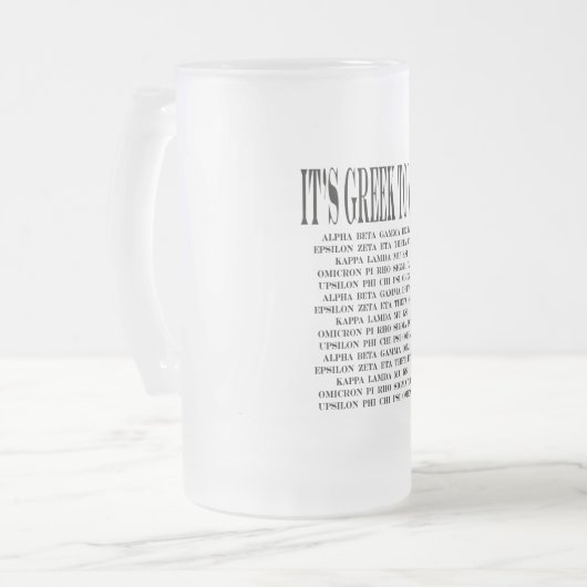 Het is Grieks voor mij kikkerglas Matglas Bierpul (Voorkant links)