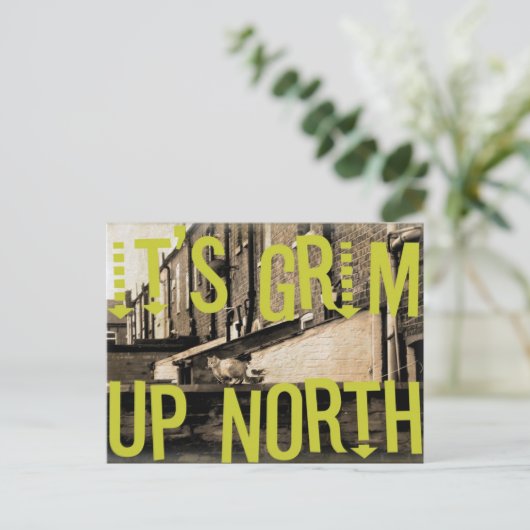 Het is Grim in het noorden Briefkaart (Staand voorkant)
