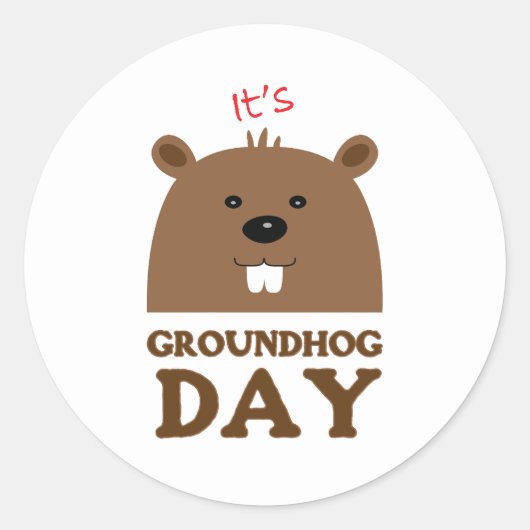 Het is Groundhog Day Ronde Sticker (Voorkant)