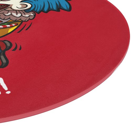 Het is haktijd! Funny Chainsaw Clown Cartoon Snijplank (Hoek)