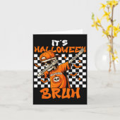Het is Halloween Bruh Skelet Pompoen Kostuum Jonge Kaart (Gele Bloem)