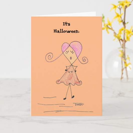 Het is Halloween. Dat krijg ik de hele tijd. Kaart (Gele Bloem)