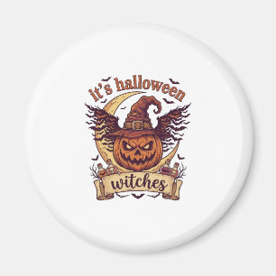 Het is Halloween Heksen Pompoen Heksenhoed Maan_1 Magneet