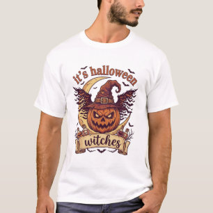Het is Halloween Heksen Pompoen Heksenhoed Maan_1 T-shirt